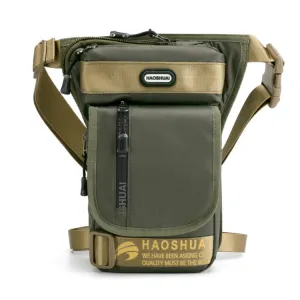 HAOSHUAI Men Outdoor Riding Leg Bag Waist Bag Sports Chest Bag Messenger Bag(Army Green)