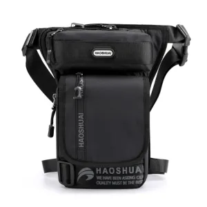 HAOSHUAI Men Outdoor Riding Leg Bag Waist Bag Sports Chest Bag Messenger Bag(Black)