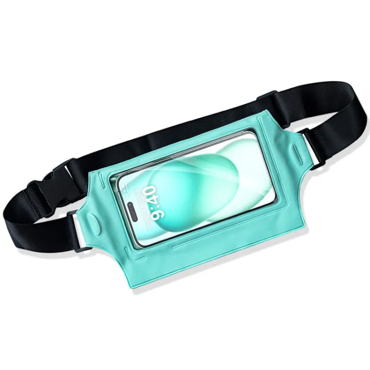 IPX8 Waterproof Mobile Phone Waist Bag Fishing Mountaineering Cycling Sports Chest Bag(Mint Blue)