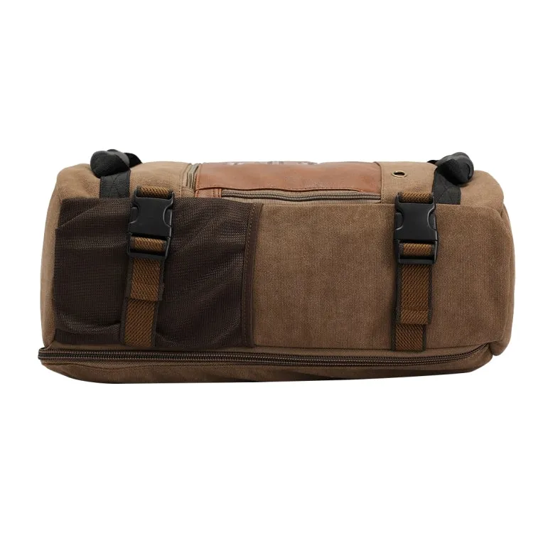 KAUKKO FH09 Fashion Multifunctional Men Canvas Crossbody Bag Hand Bag Messenger Bag Outdoors Hiking Camping Travelling Bag, Size: 45 x 29 x 17 cm(Khaki)