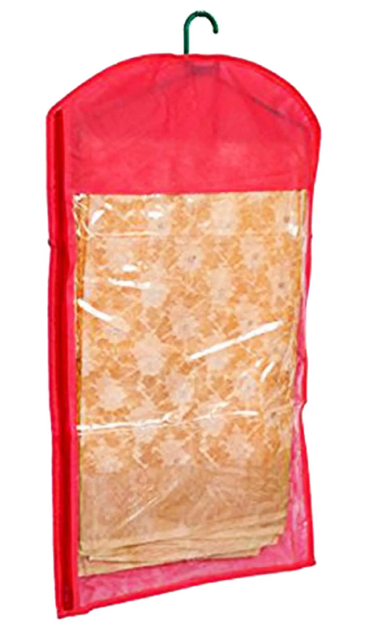 Kuber Industries 6 Pieces Non Woven Hanging Saree Cover Wardrobe Organiser with Hanger (Red) - CTKTC30946