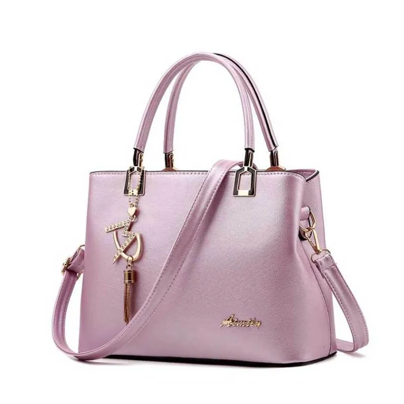 lady's chic graceful pure-color simplism fashion large-capacity shoulder bag