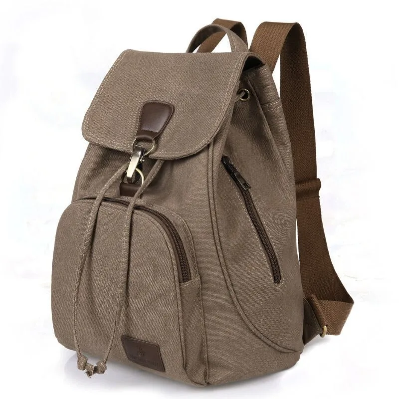 Large Capacity Canvas Women Backpacks Retro