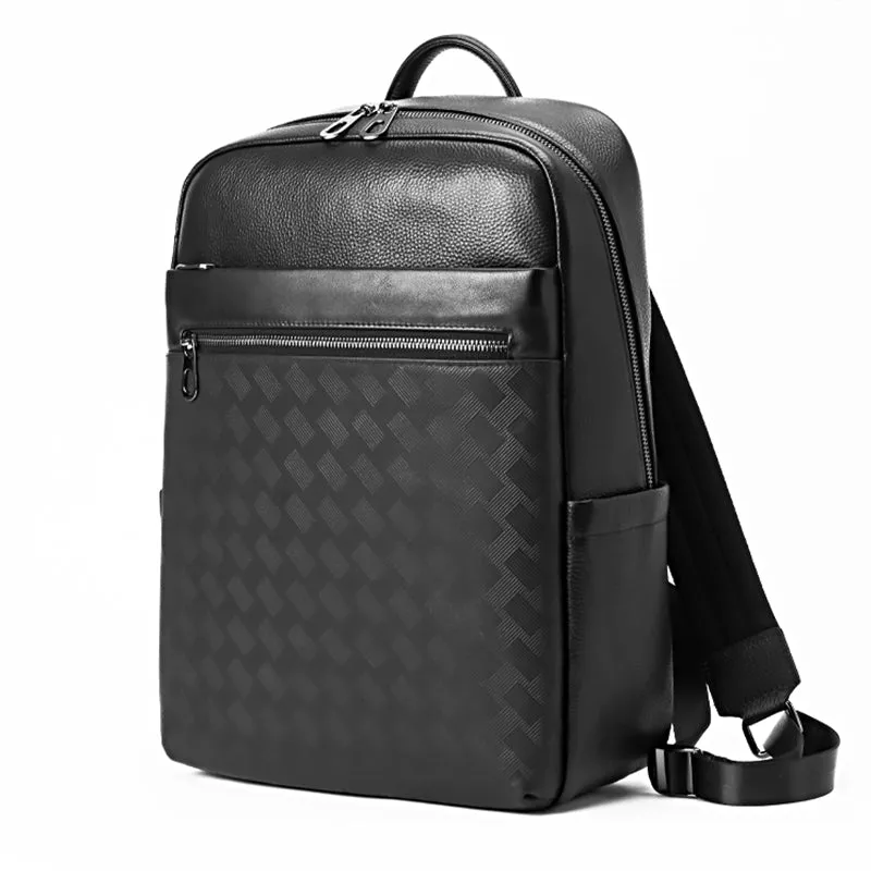 LeatherLux Cowhide Travel Computer Backpack