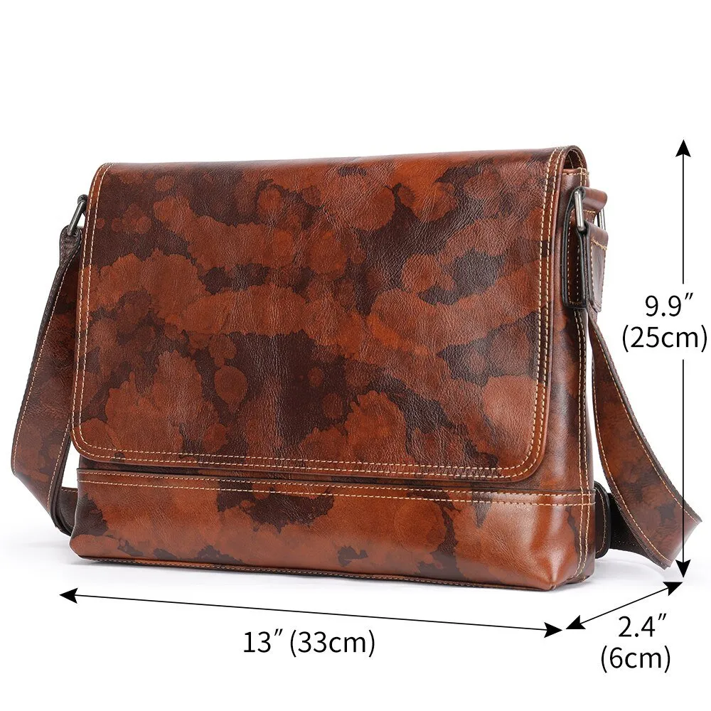 LeopardLux Vintage Zipper Crossbody Messenger Bag