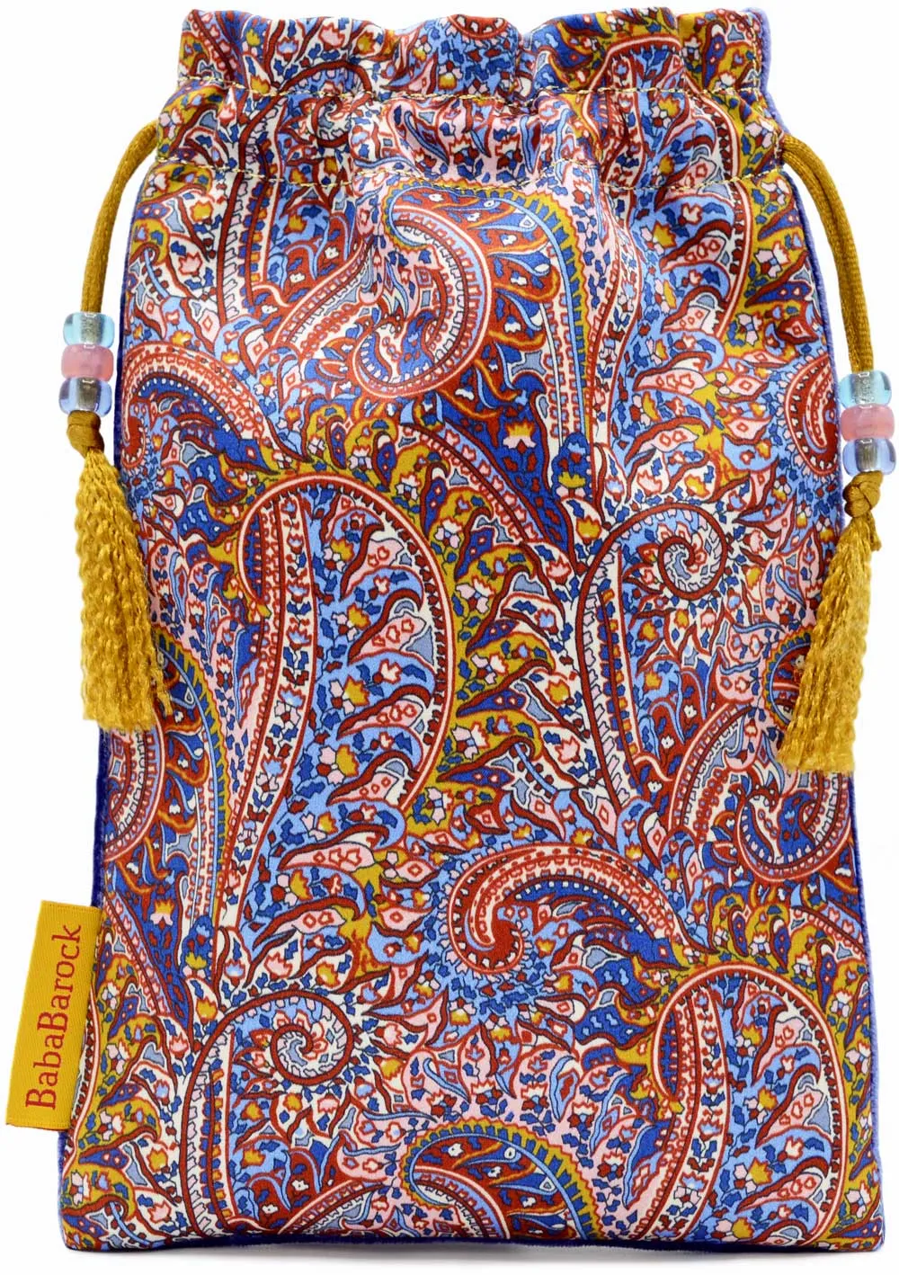 Liberty of London - paisley silk print with rich blue silk velvet