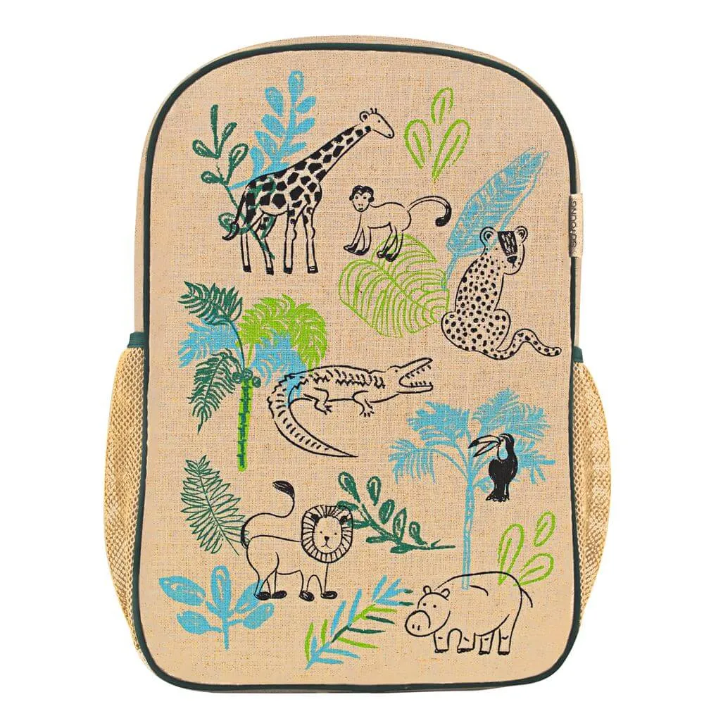 Linen Kids Backpack Safari Friends