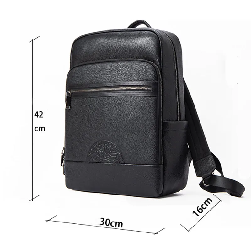 Luxury Cow Leather Big Laptop Travel Backpack