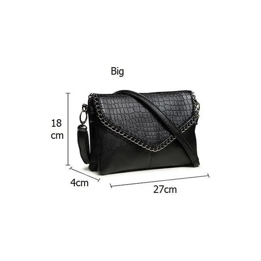 Luxury CrocLeather Chain Tote Crossbody Bag