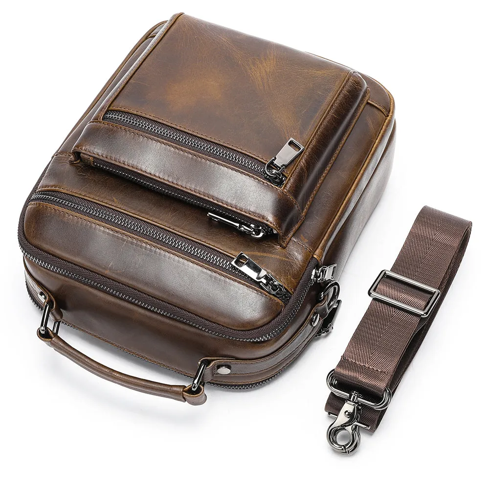 Luxury Exotic Leather Zipper Flap Messenger Bag