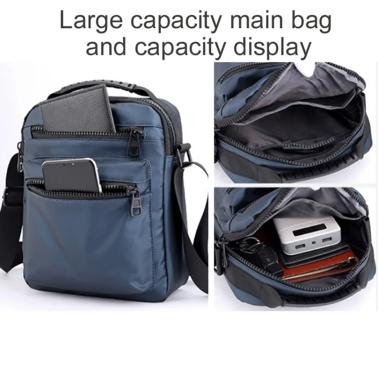 Men Casual Shoulder Bag Oxford Cloth Sports Crossbody Chest Bag(Gray)