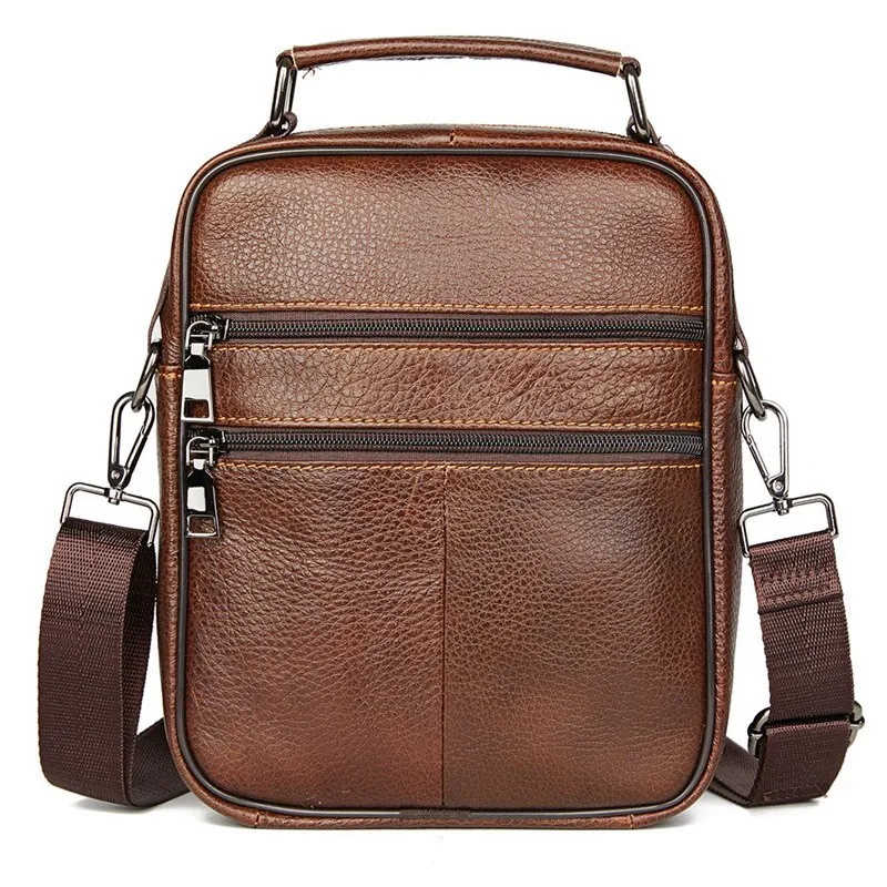 Men's Natural Leather Handbag For Tablet