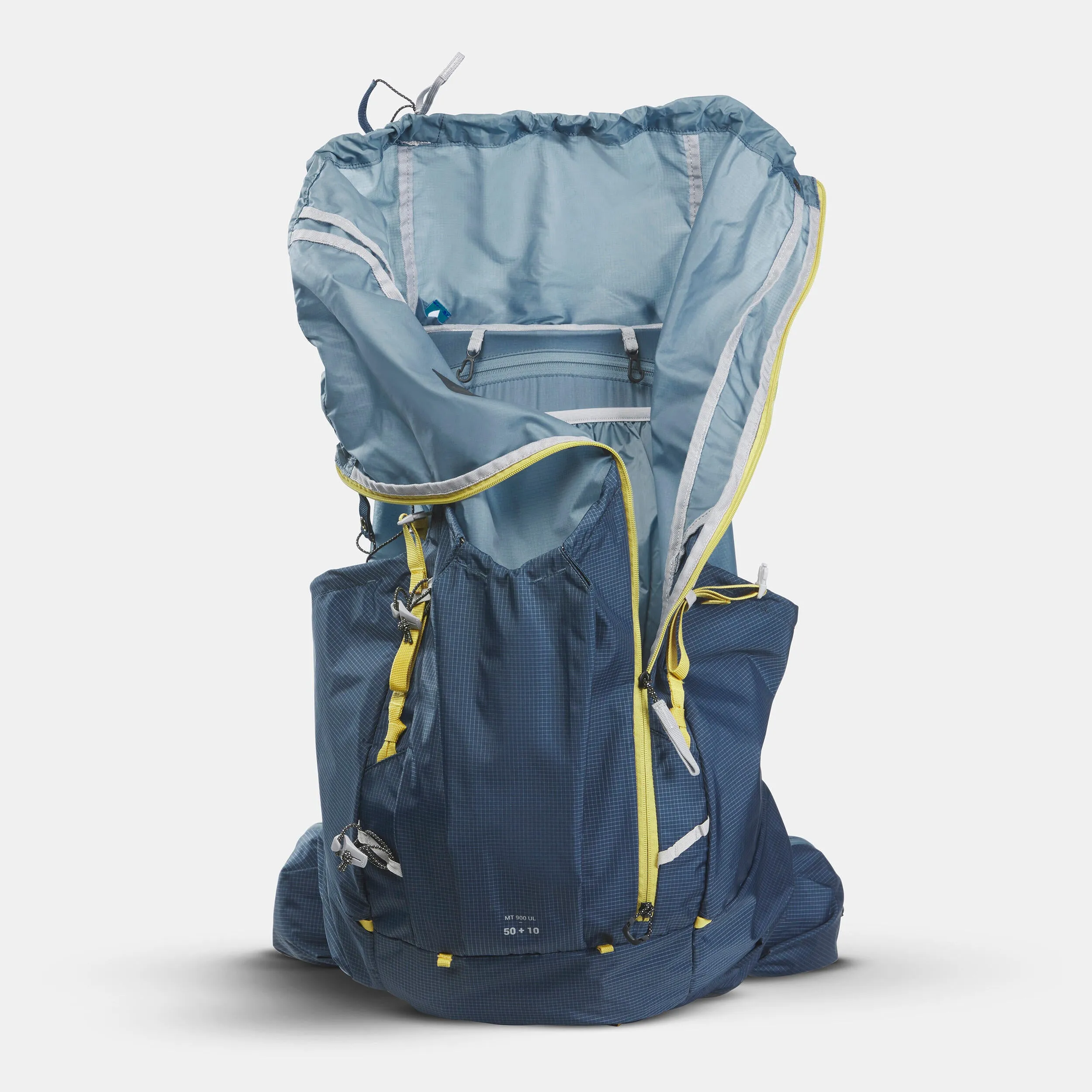 Men's tourist backpack 50 10 l Forclaz MT900 UL, gray-blue