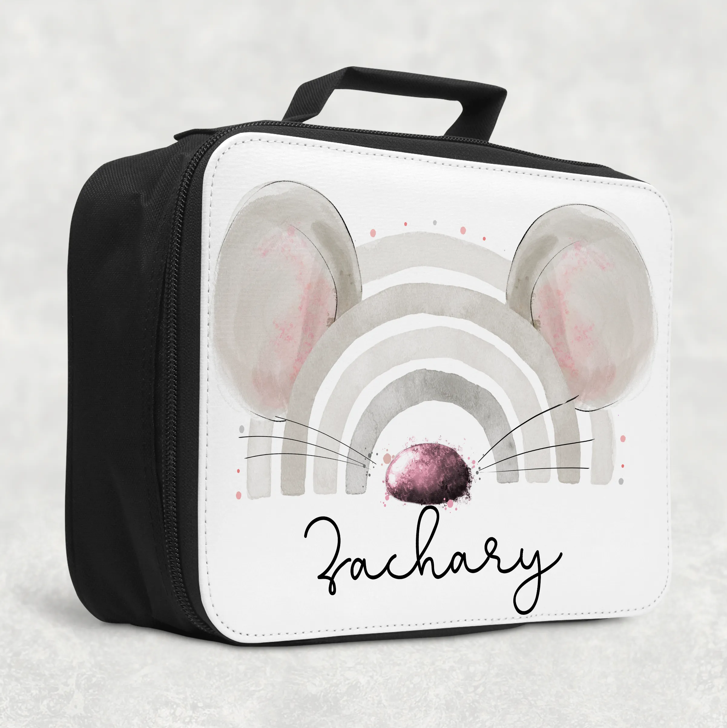 Mouse Rainbow Personalised Insulated Lunch Bag