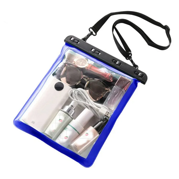 Multipurpose Single Shoulder Outdoor Transparent Waterproof Bag for Mobile Phone Small Objects(Blue)