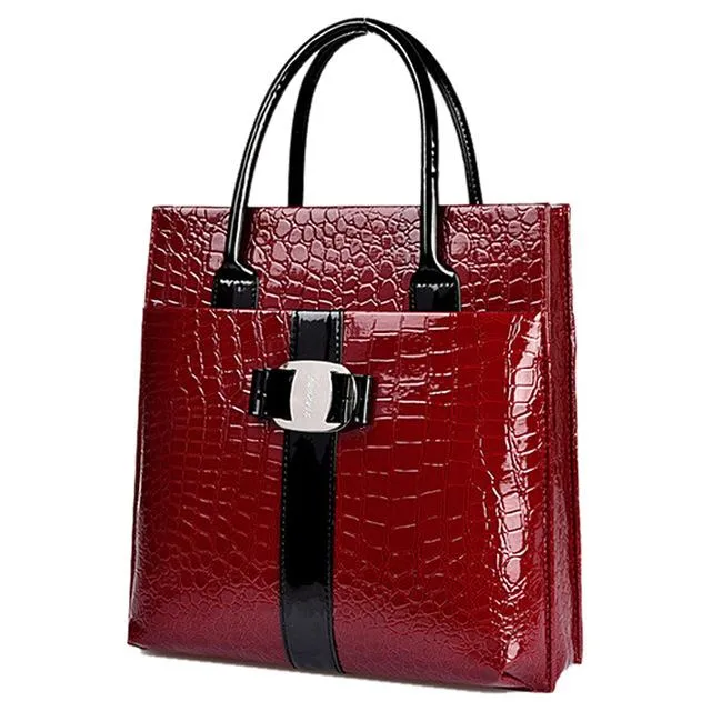 New 2018 PU Hot Fashion Women Crocodile Pattern Handbag Satchel Tote Shoulder Bag Messenger Size Vertical Version summer nice