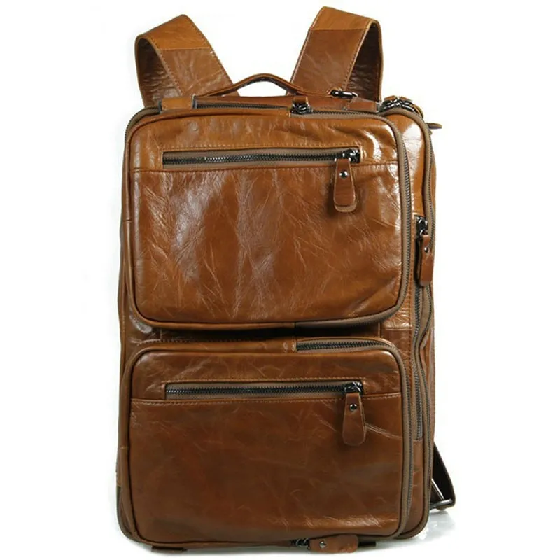 New Multi-Function Genuine Leather Men's Backpack