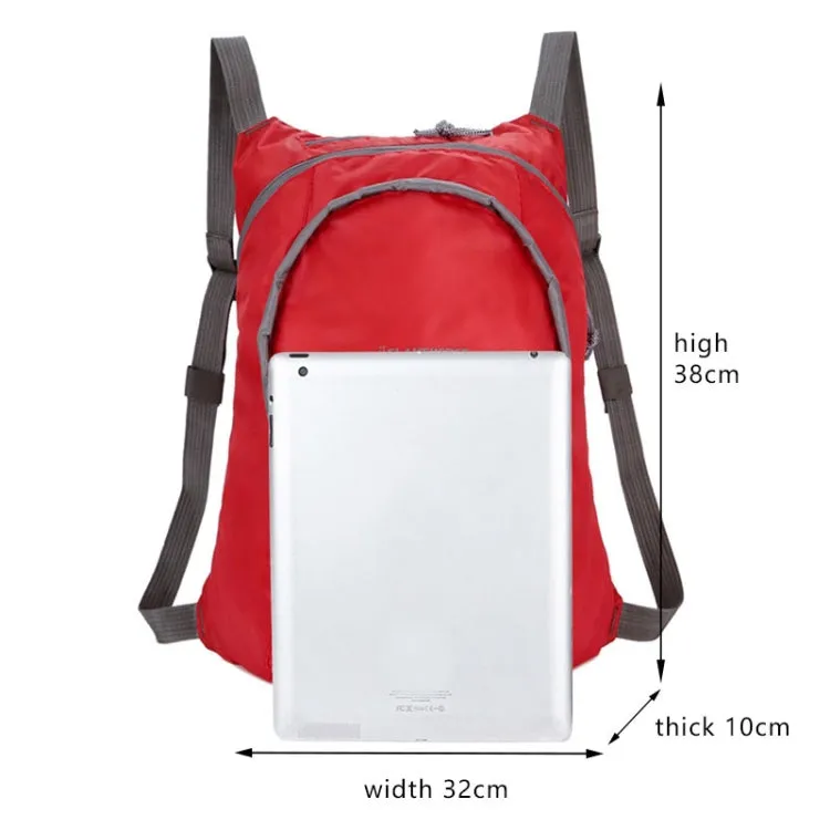 Nylon Waterproof Collapsible Backpack Women Men Travel Portable Comfort Lightweight Storage Folding Bag(Red)