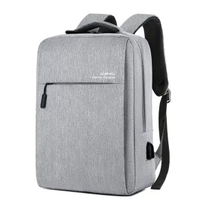 OUMANTU 9002A Business Laptop Bag Men Casual Backpack with External USB Port(Light Grey)