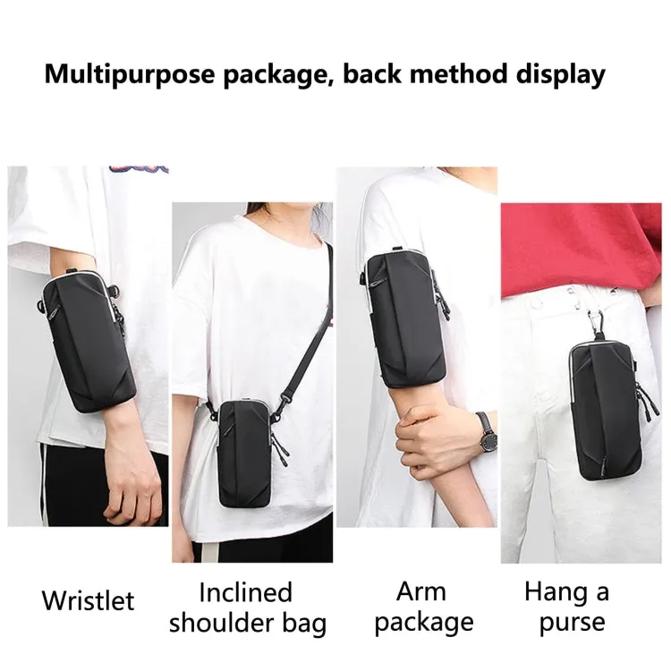 Outdoor Sports Fitness Crossbody Bag Men And Women Multi-Function Mobile Phone Arm Bag(Black)