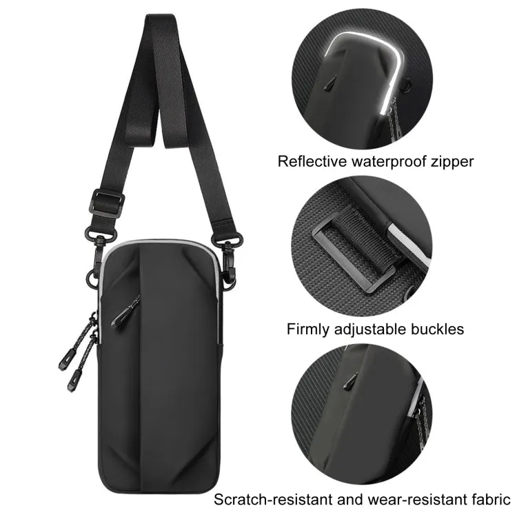 Outdoor Sports Fitness Crossbody Bag Men And Women Multi-Function Mobile Phone Arm Bag(Black)