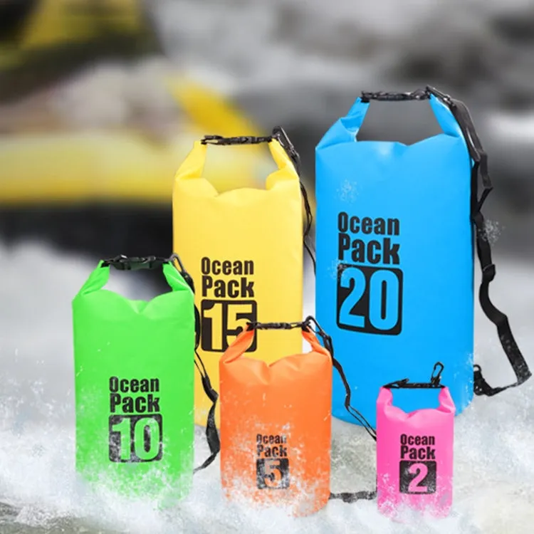 Outdoor Waterproof Bag Dry Sack PVC Barrel Bag, Capacity: 2L (Pink)