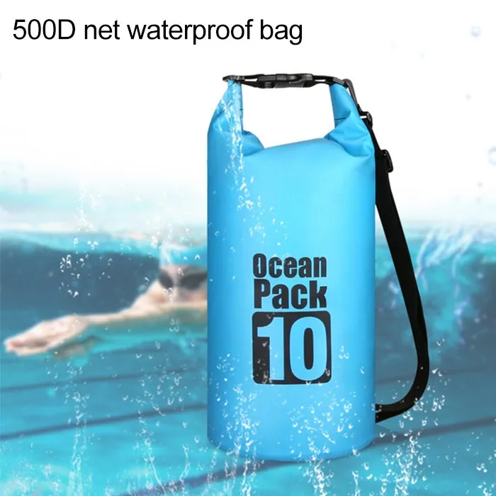 Outdoor Waterproof Double Shoulder Bag Dry Sack PVC Barrel Bag, Capacity: 30L (Dark Blue)