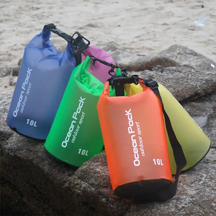 Outdoor Waterproof Dry Bag Dry Sack PVC Barrel Bag, Capacity: 2L (Green)