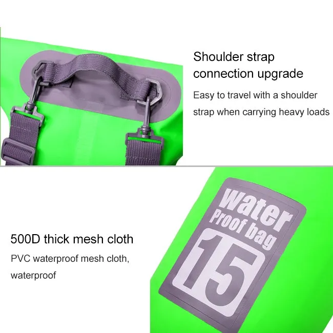 Outdoor Waterproof Dry Dual Shoulder Strap Bag Dry Sack, Capacity: 10L (Green)