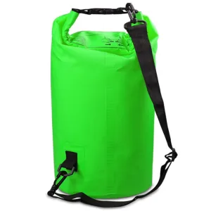 Outdoor Waterproof Single Shoulder Bag Dry Sack PVC Barrel Bag, Capacity: 10L (Green)