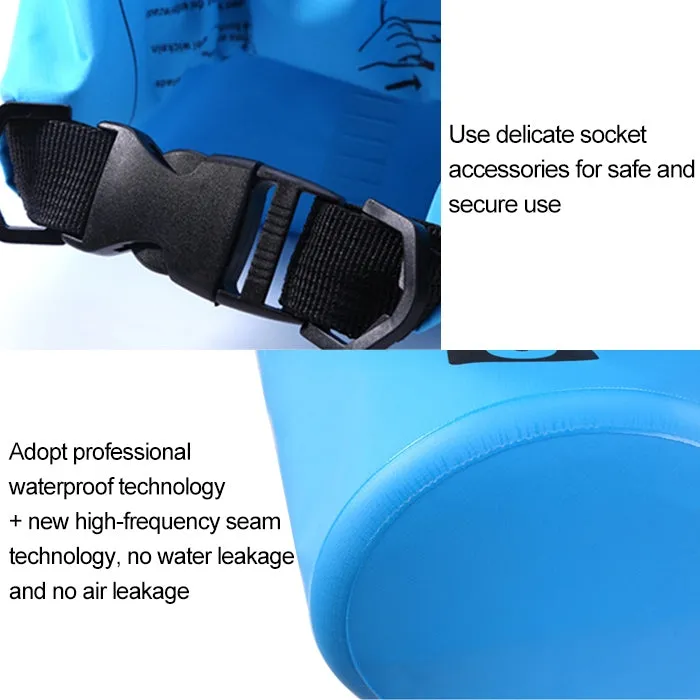 Outdoor Waterproof Single Shoulder Bag Dry Sack PVC Barrel Bag, Capacity: 5L (Sky Blue)