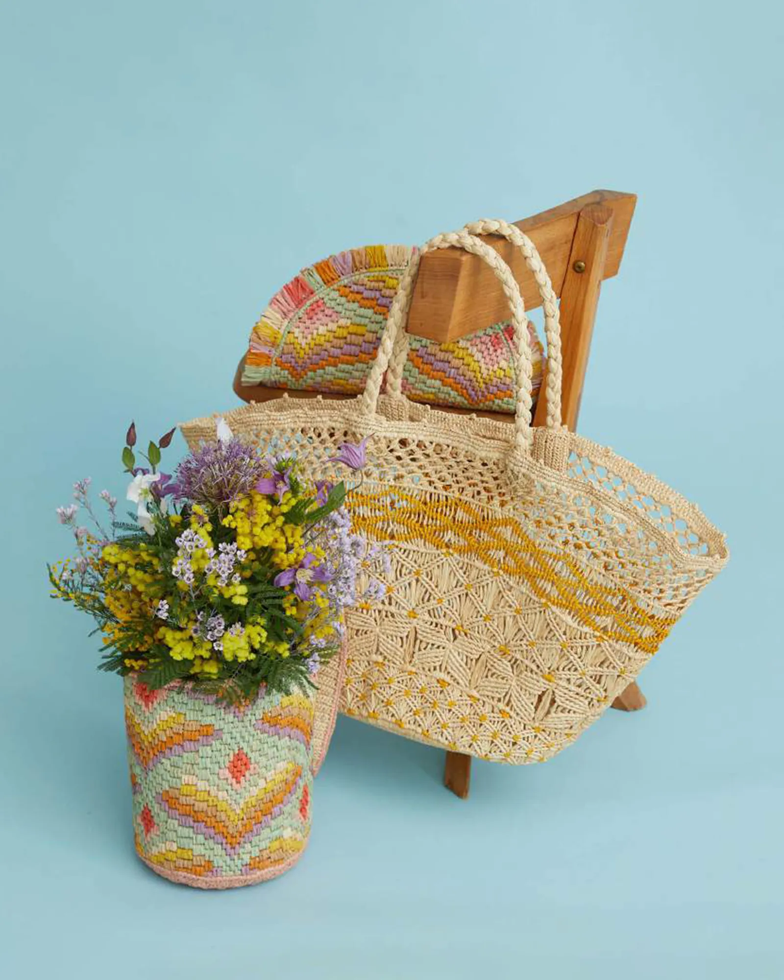 Panier XL Bag Raffia in Mimosa