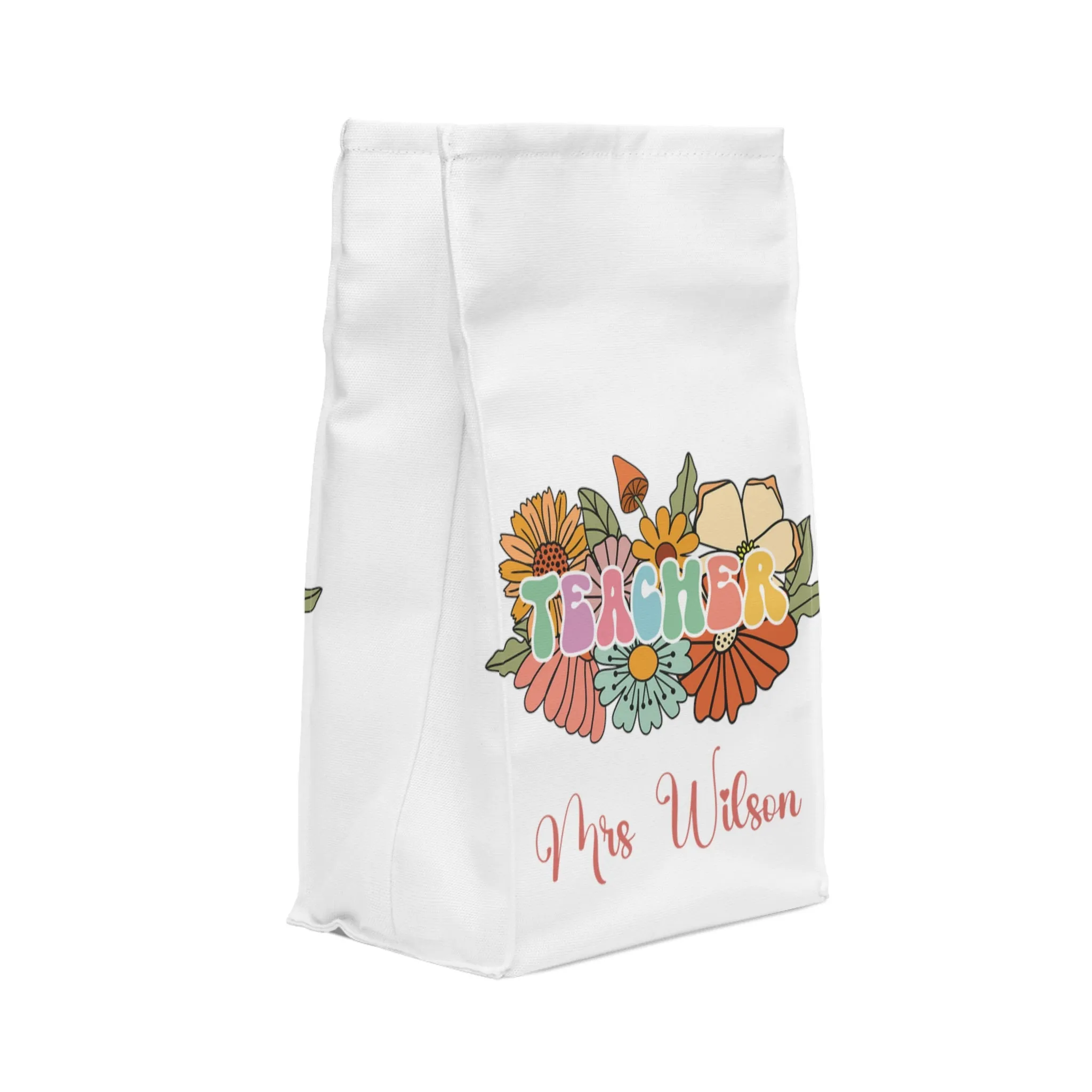 Personalised Insulated Lunch Bag, Teacher Lunch Bag, Retro Floral