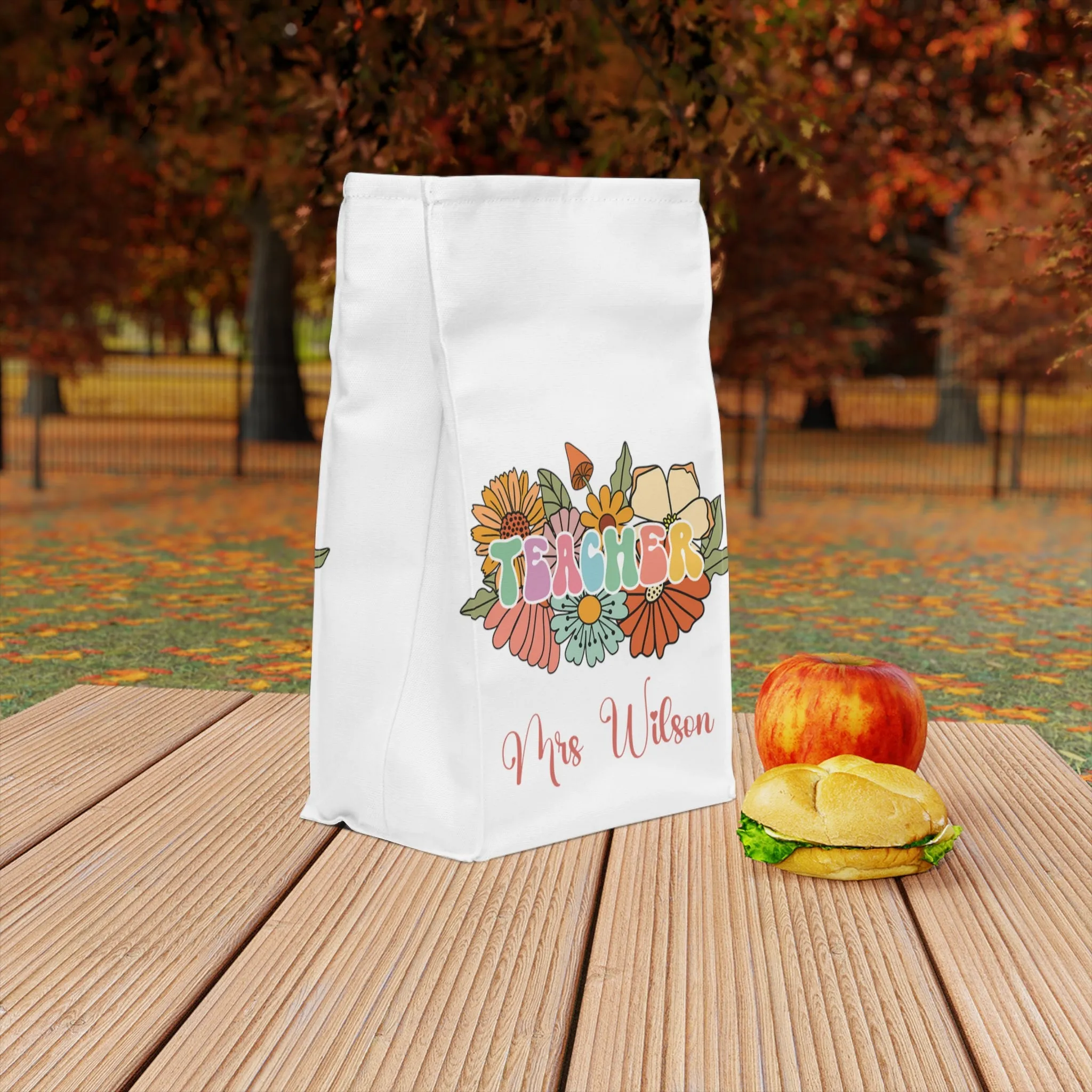 Personalised Insulated Lunch Bag, Teacher Lunch Bag, Retro Floral