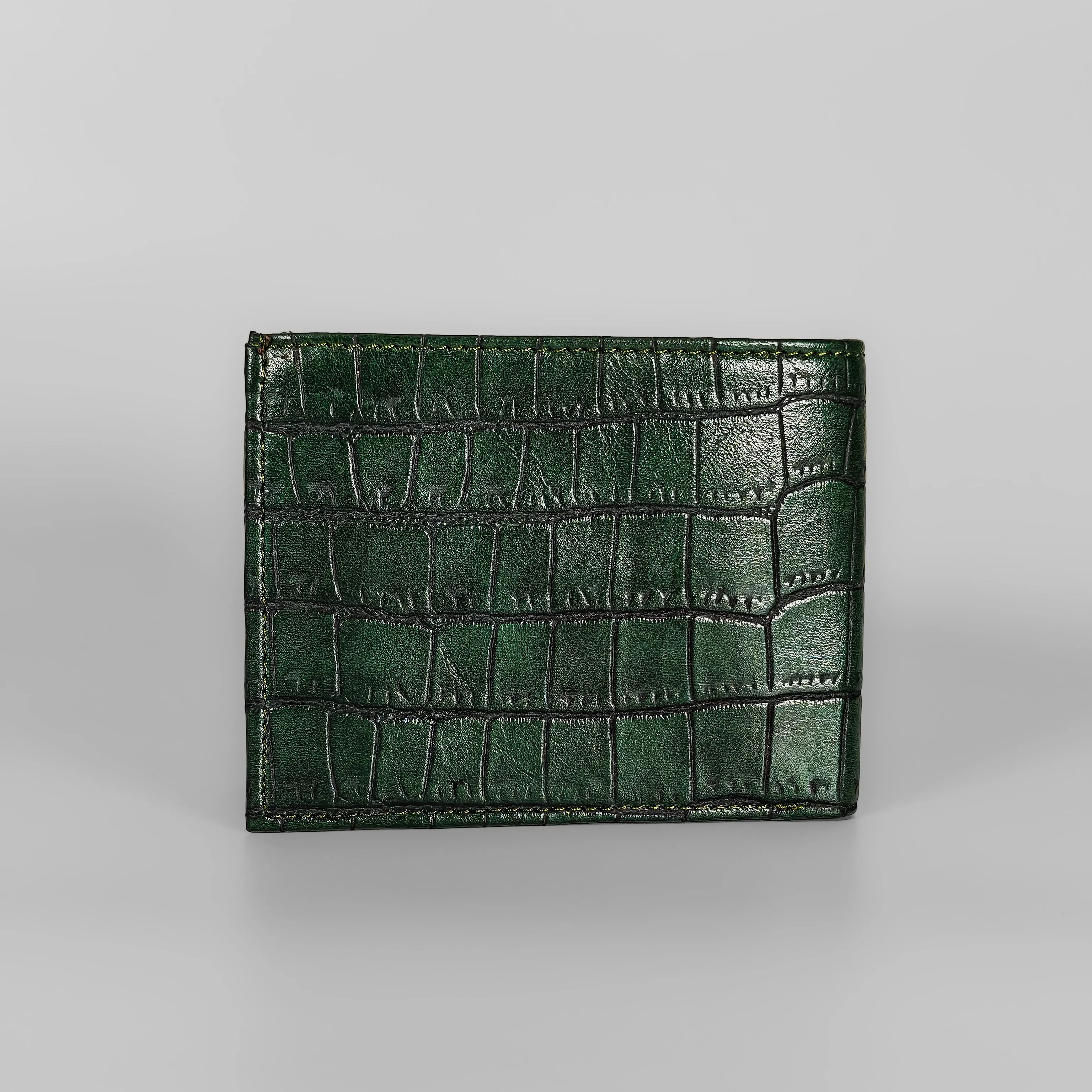 Personalized Croco Men's Green Wallet