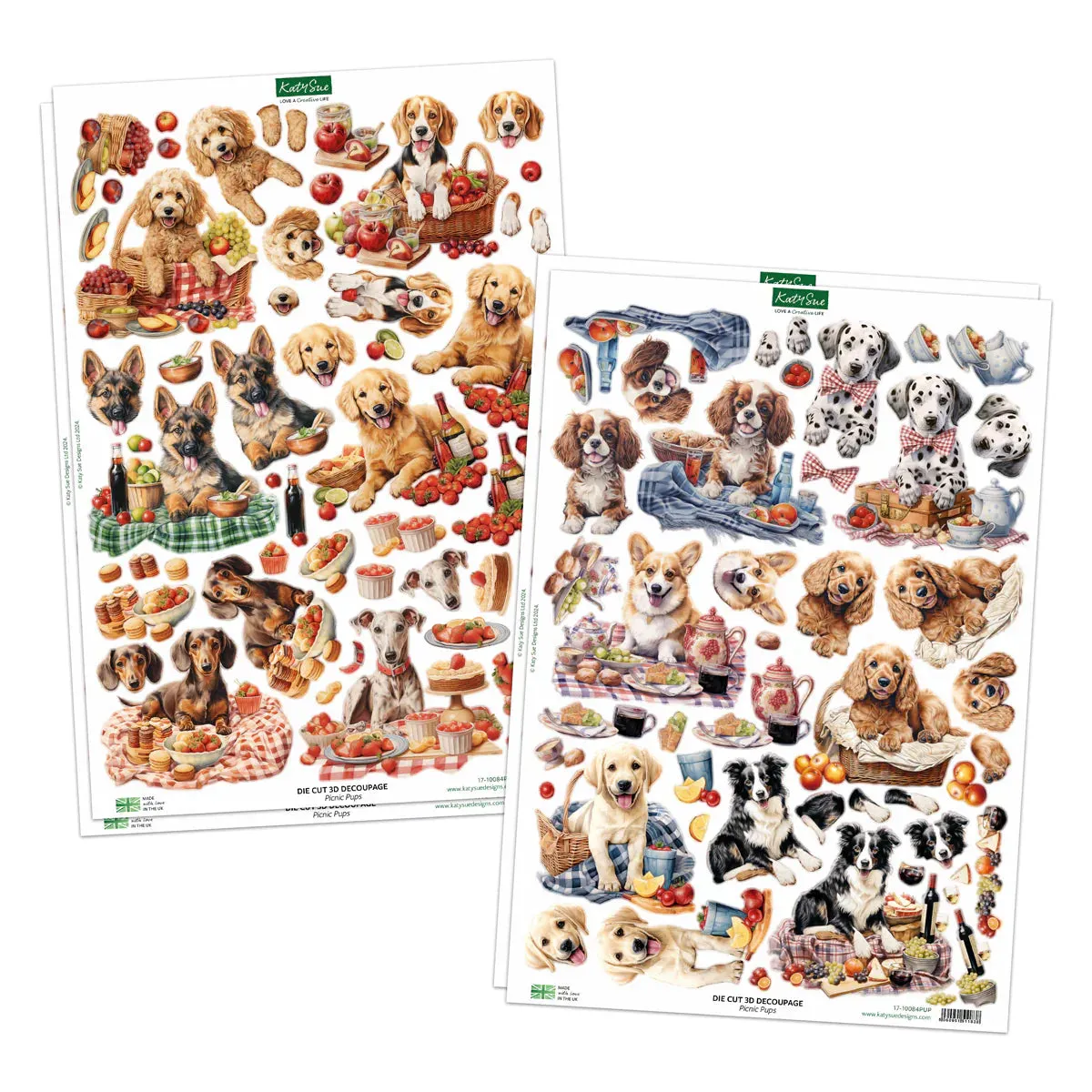 Picnic Pups Die Cut Topper & Decoupage Collection