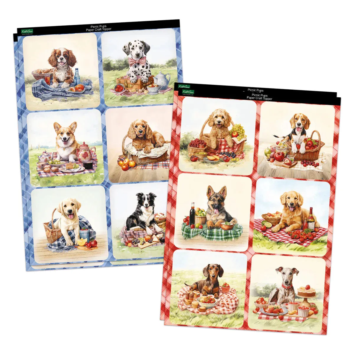 Picnic Pups Die Cut Topper & Decoupage Collection