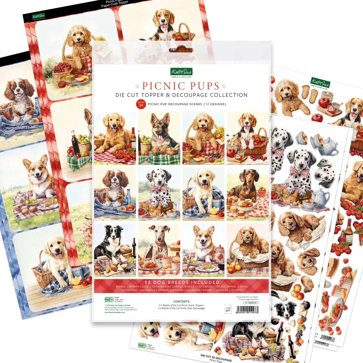 Picnic Pups Die Cut Topper & Decoupage Collection