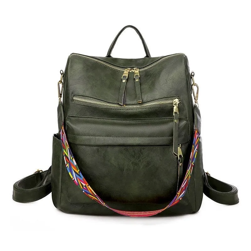 PU Leather Large Capacity Casual Women Backpacks