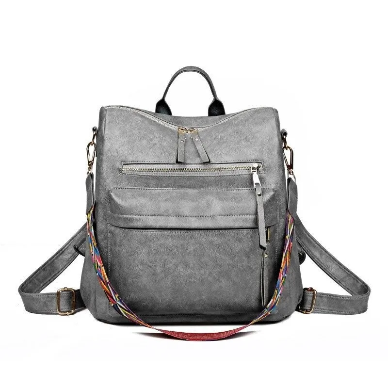 PU Leather Large Capacity Casual Women Backpacks