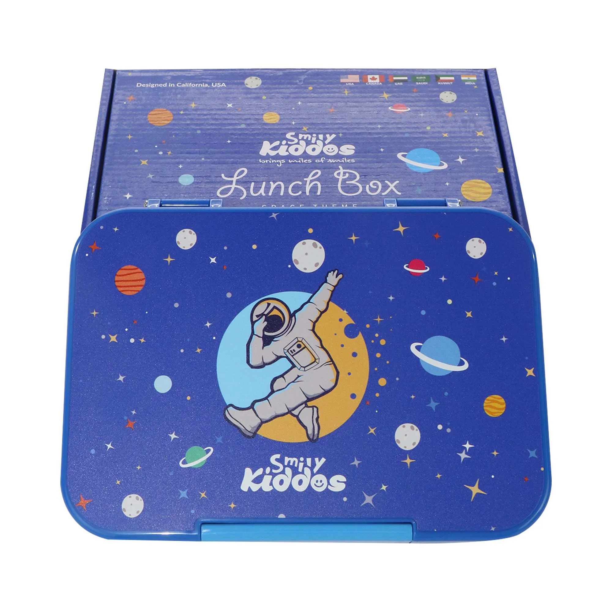 Smily Kiddos Bento lunch box-Space Theme Blue