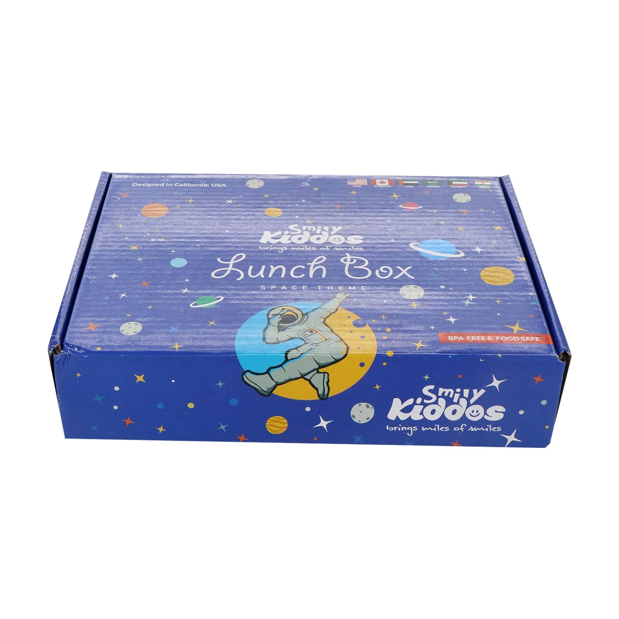 Smily Kiddos Bento lunch box-Space Theme Blue