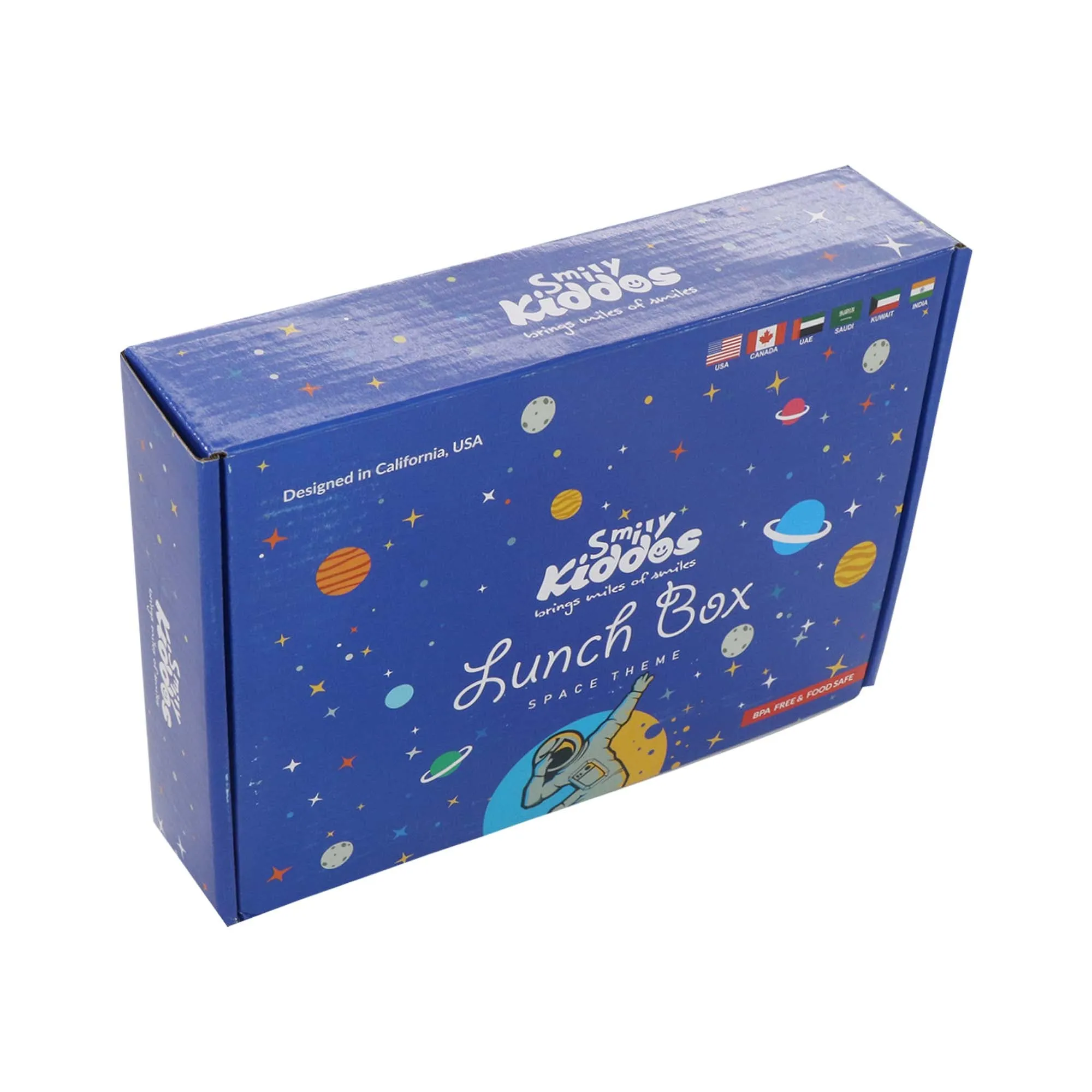 Smily Kiddos Bento lunch box-Space Theme Blue