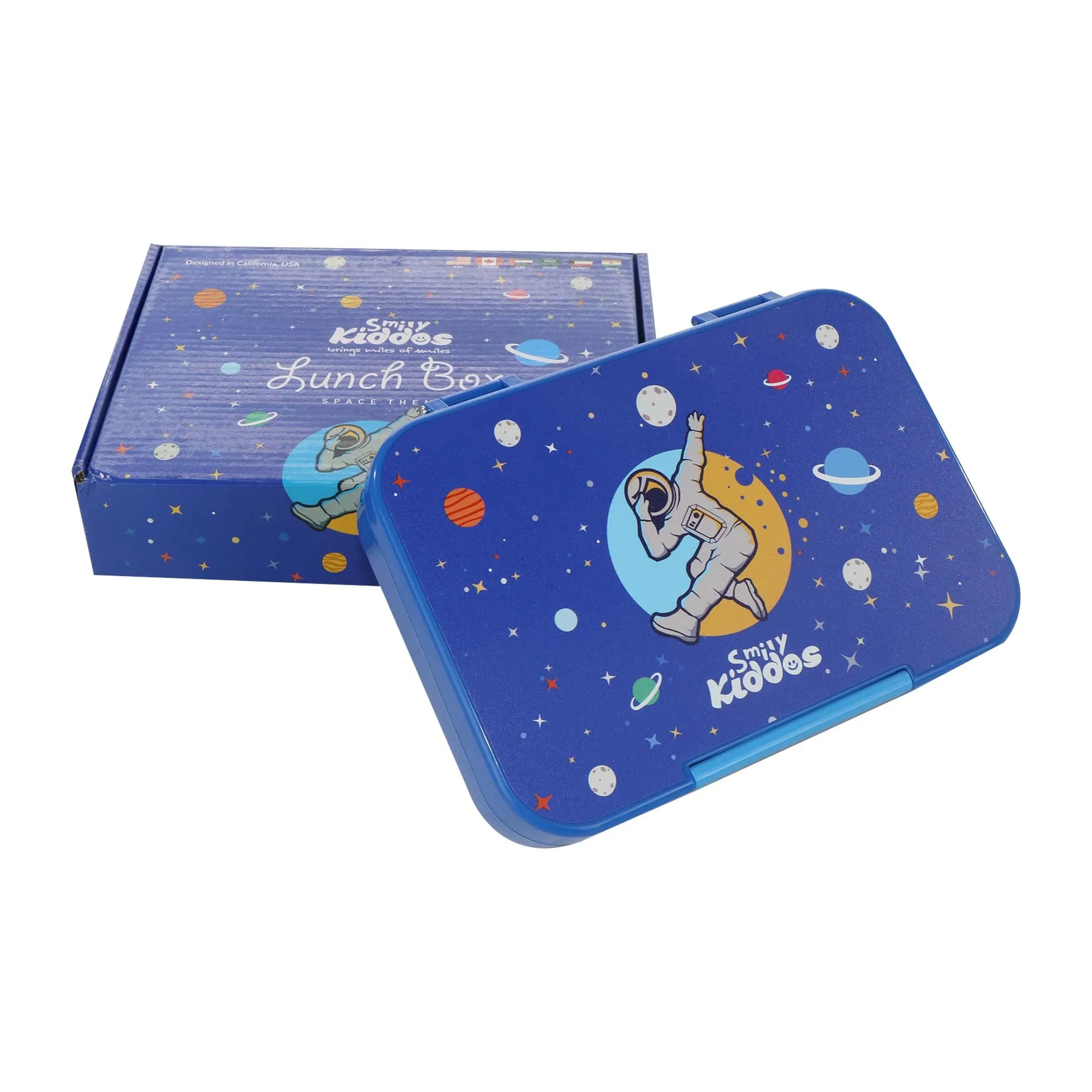 Smily Kiddos Bento lunch box-Space Theme Blue