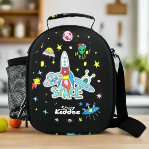 Smily Kiddos Hartop Eva Lunch Bag space theme - Black