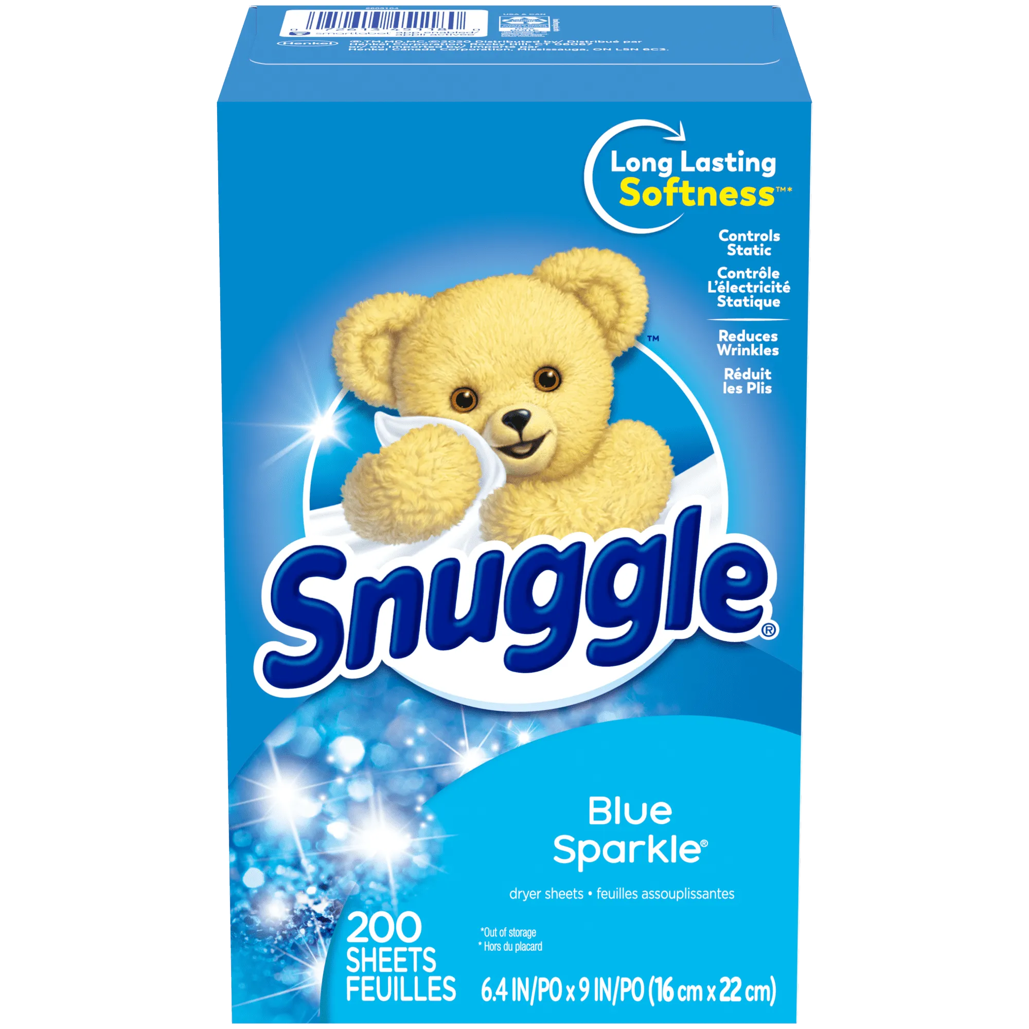 Snuggle Fabric Softener Dryer Sheets, Blue Sparkle, 200 Count