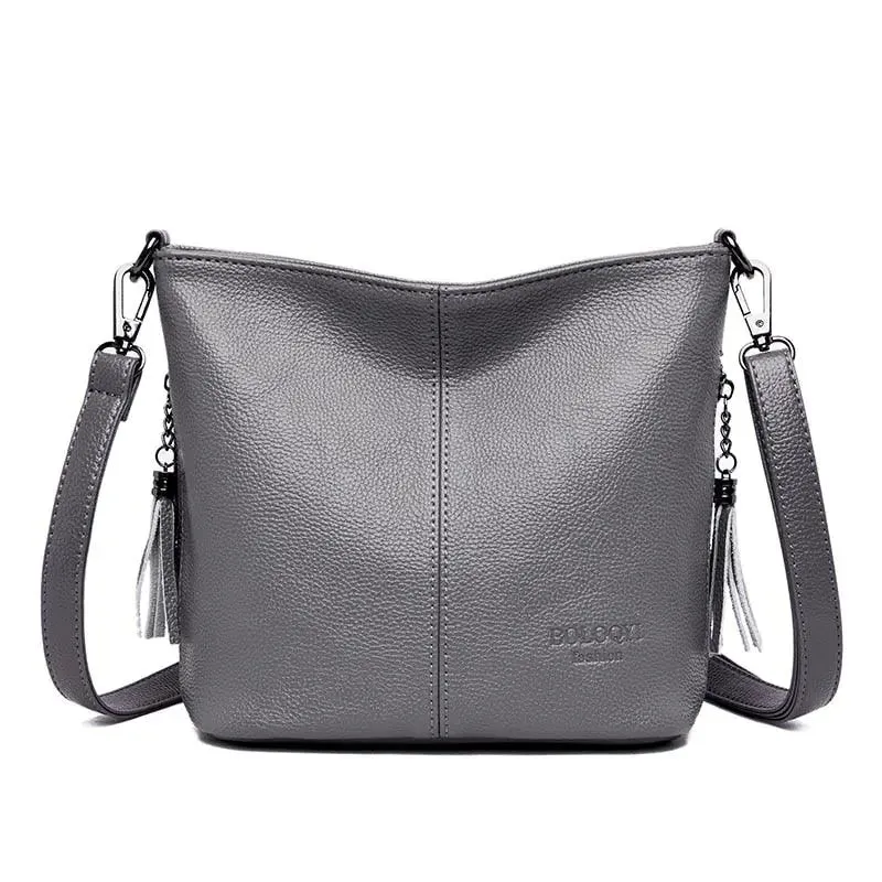 Solid Colors PU Leather Shoulder Bags