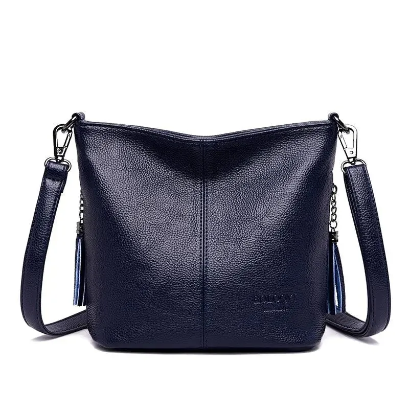 Solid Colors PU Leather Shoulder Bags