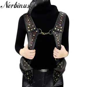 Steampunk Women Holster Bag Retro Leather Belt Back Pack Punk Rock Motorcycle Riding Waist Packs Female Goth Small Phone Pouch