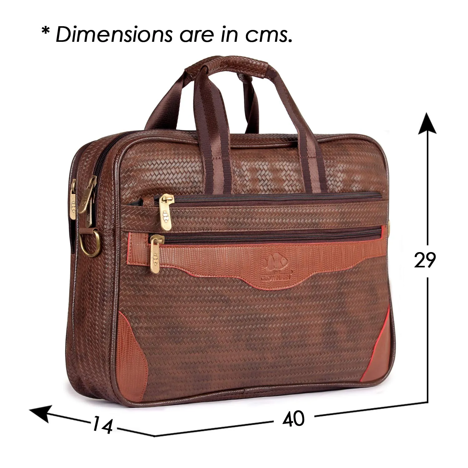 The Clownfish Mat Series 15.6 inch Laptop Briefcase (Chestnut Brown)